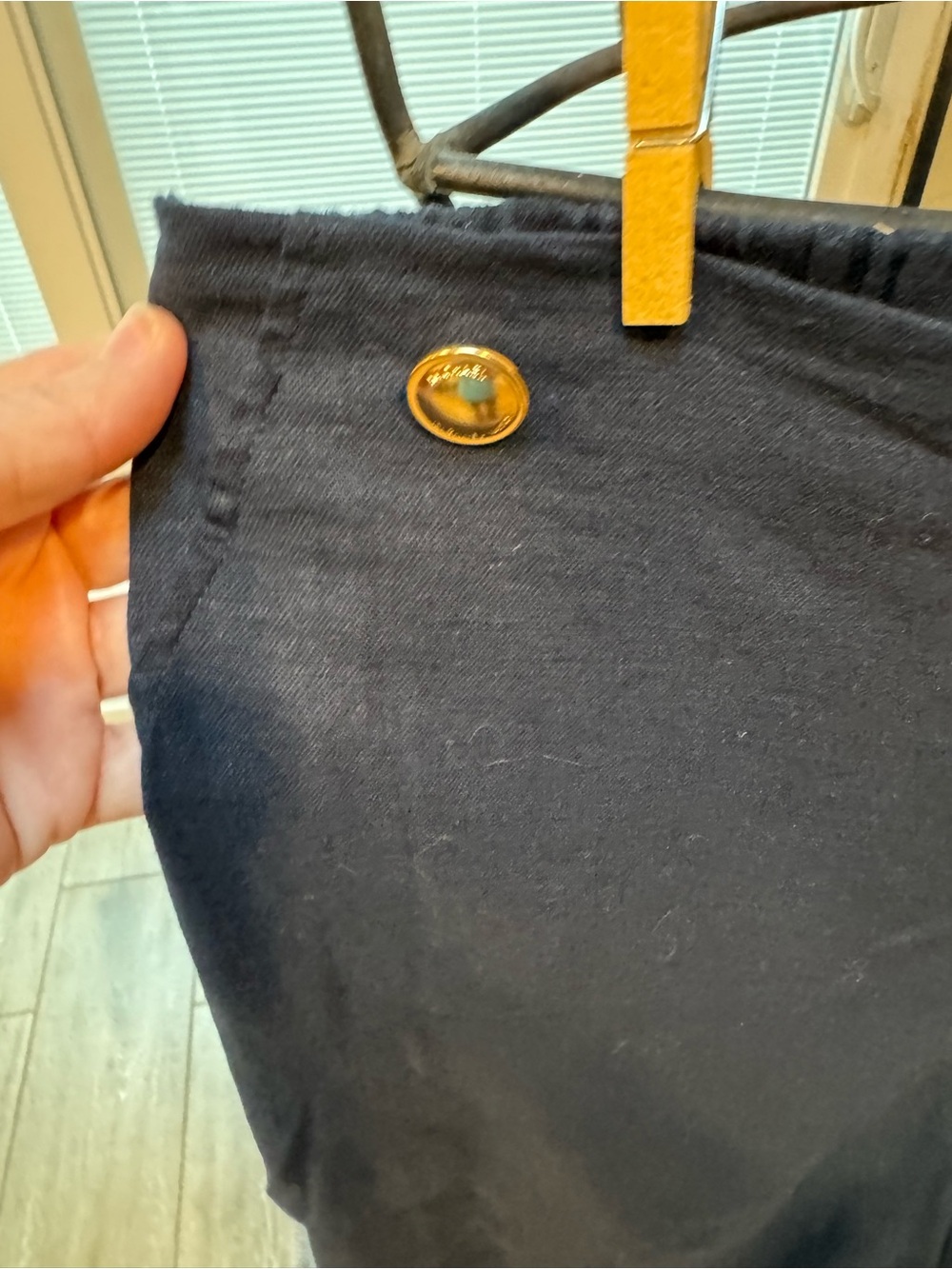 Michael Kors Navy Blue Chinos with Gold Button Detail